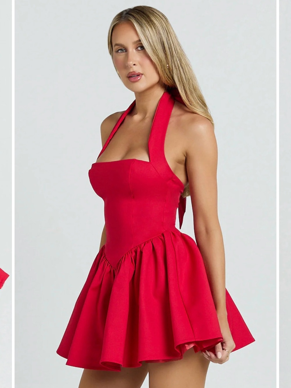 Showpo Red Halter Tie Mini Dress - Picture 2 of 3